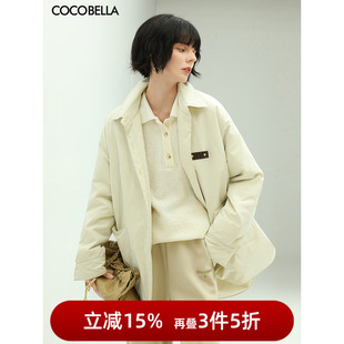 COCOBELLA质感PU标衬衫 式 3件5折 轻型棉服女休闲棉衣外套DC35