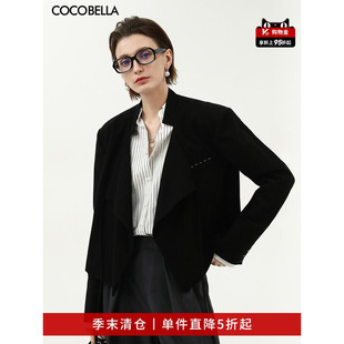 COCOBELLA高智感西装 女可脱卸袖 撞色假两件外套SI3019 折扣季