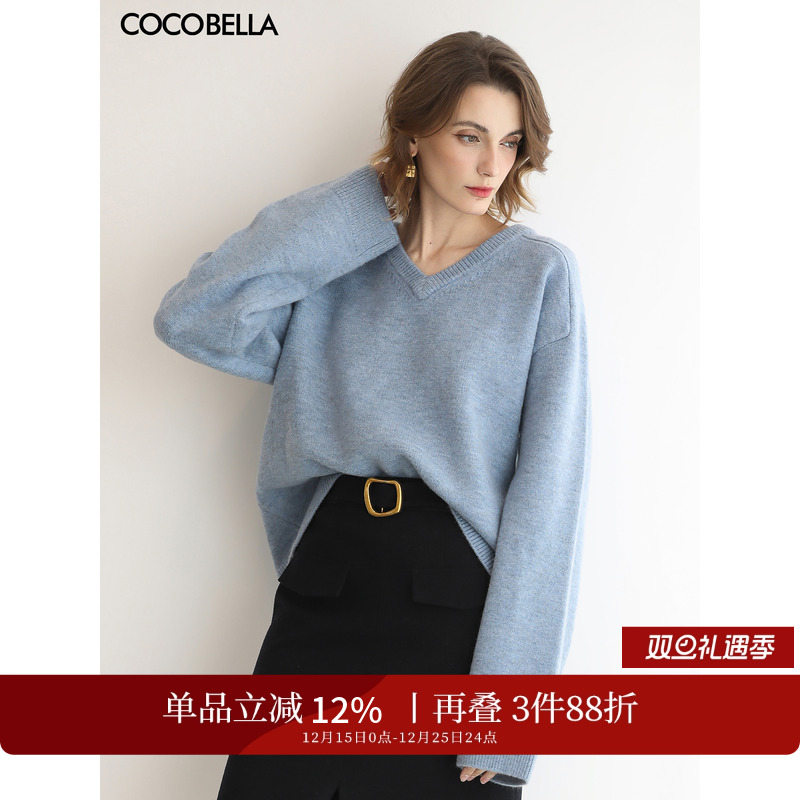 简约不简单V领针织衫通勤毛衣