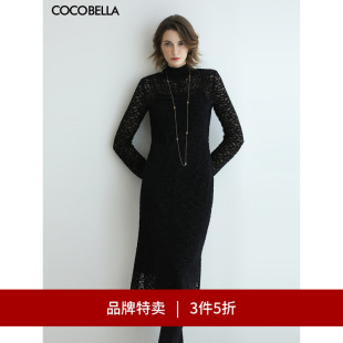 COCOBELLA植绒蕾丝抽褶连衣裙侧开叉裙摆两件套FR7082 3件5折