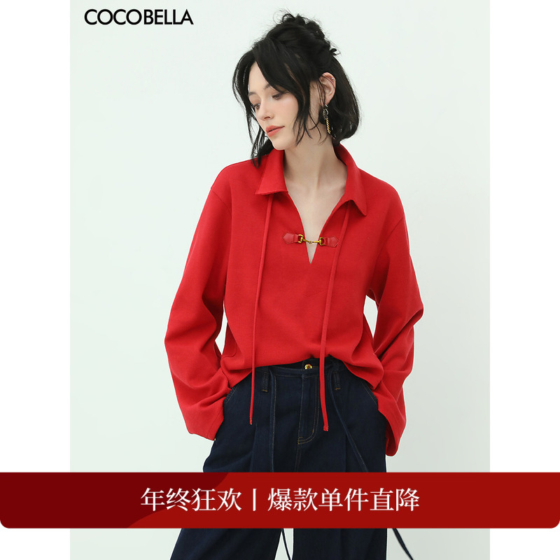 金属链装饰POLO衫cocobella