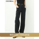 子DN613 直筒裤 COCOBELLA设计感解构黑色牛仔裤 女26春宽松休闲裤