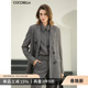 COCOBELLA老钱风灰色薄呢西装 女26春通勤双排扣收腰外套SI2C