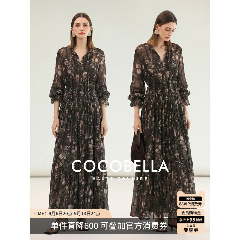 COCOBELLA金丝压褶连衣裙图片