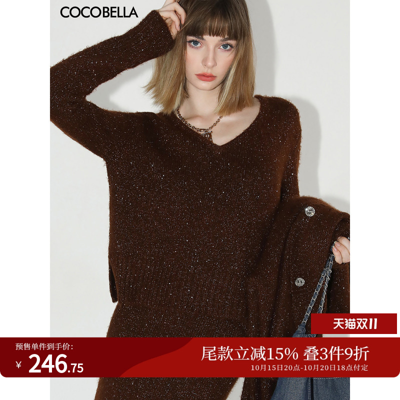 COCOBELLA软糯细闪亮片毛衣