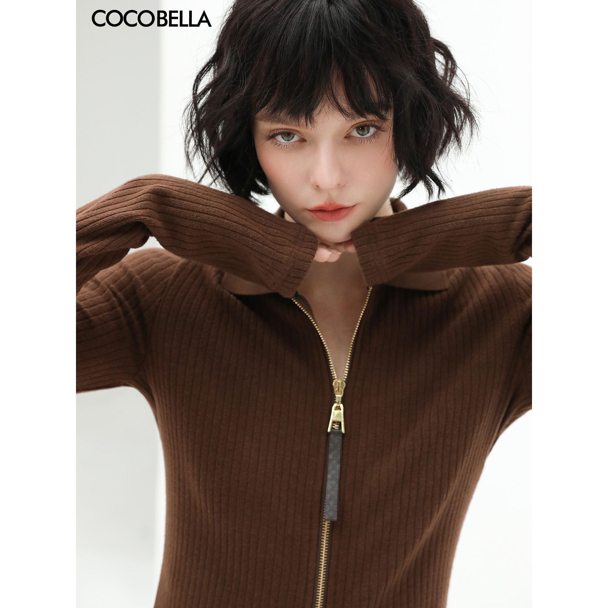 COCOBELLA双头拉链针织衫