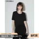COCOBELLA金属LOGO垂坠舒适短袖 女简约休闲圆领T恤NTS26B 针织衫