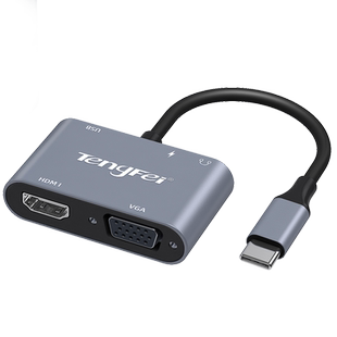 腾飞 Typec转HDMI适用苹果macbook电脑iPad投影仪MINI转换器DP转接手机连接电视USB显示器VGA线雷电mac拓展坞