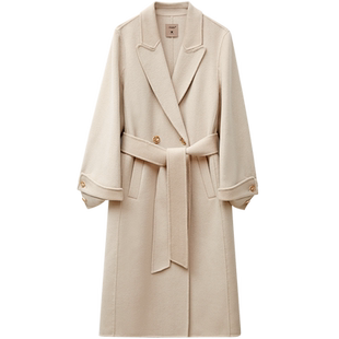 Amii旗舰2025冬新款双面呢外套女amll女装云呢名媛气质纯羊毛大衣