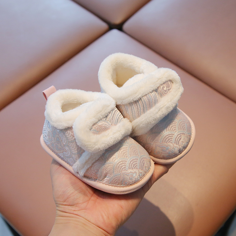 儿童汉服鞋1-3岁手工棉鞋