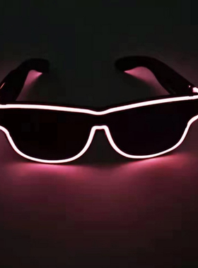 led眼镜无线5v发光眼镜 夜店款usb充电发光眼镜 圣诞el发光眼镜