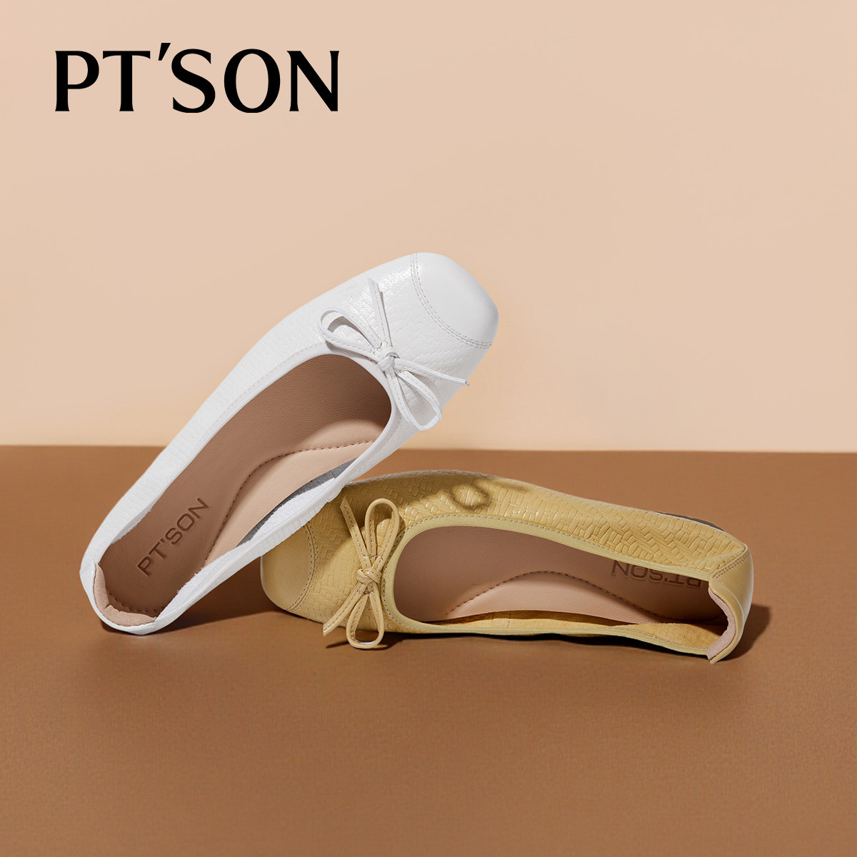 商场同款百田森超软羊皮不累脚鞋单鞋女2026新款配裙子芭蕾鞋平底