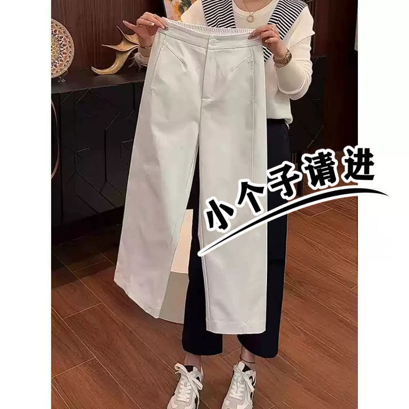 设计感直筒西装裤九分裤子女夏季高腰小个子薄款宽松百搭阔腿裤xs