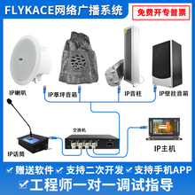 flykace IP音柱IP网络广播系统室外有源喇叭校园音箱户外防水音响IP网络吸顶喇叭教室IP壁挂音箱IP草坪音箱