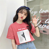 半袖 短袖 ins网红上衣潮 百搭韩版 宽松大码 t恤女胖mm夏装 2019新款
