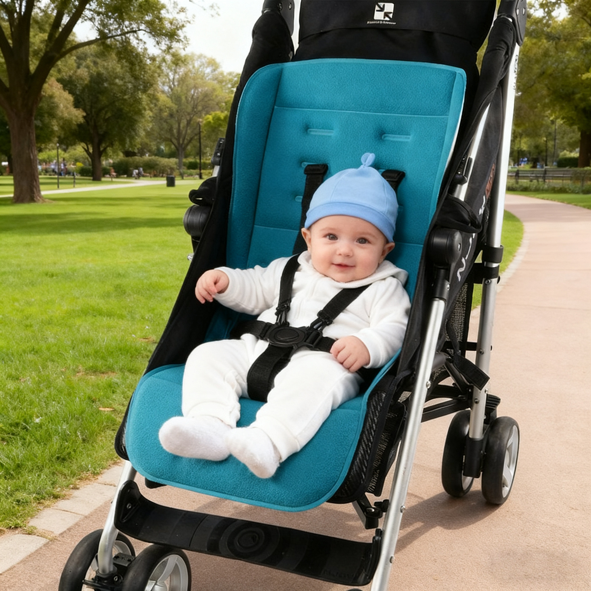 婴儿车坐垫加厚儿童车全棉垫宝宝餐椅垫子秋冬季手推车垫四季通用