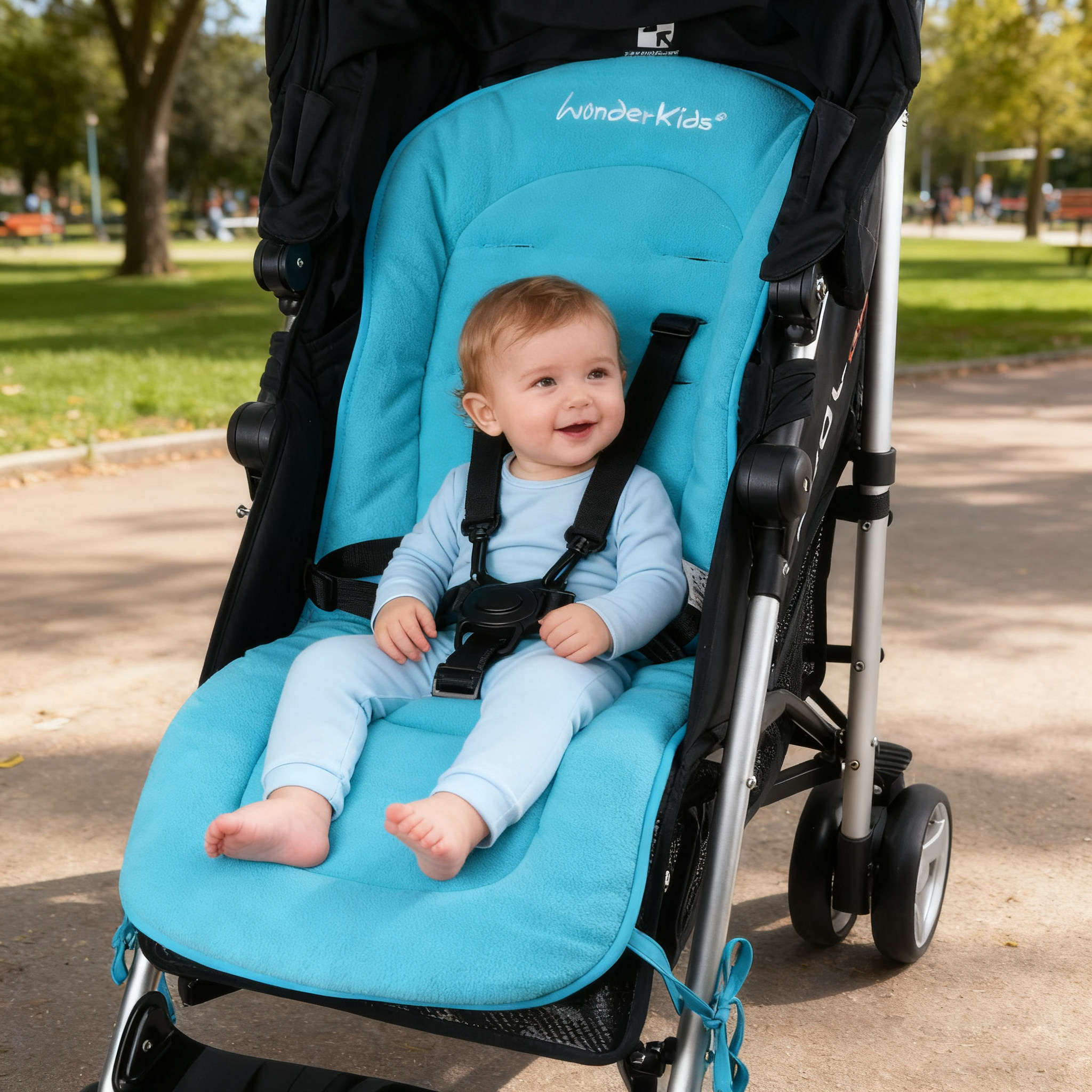 婴儿车垫加厚保暖纯棉宝宝棉垫秋冬防水儿童手推车坐垫子通用四季