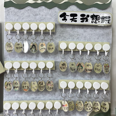 幼儿园透明照片进区卡区域角规则挂牌环创装饰材料挂钩墙面布置