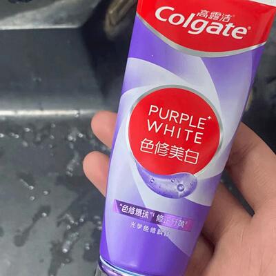 高露洁紫光色修美白牙膏90g成人