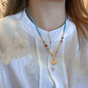 实心葫芦项链 蓝松松链配新款