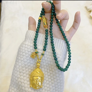 项链民族风轻奢设计 绿玛瑙串珠款