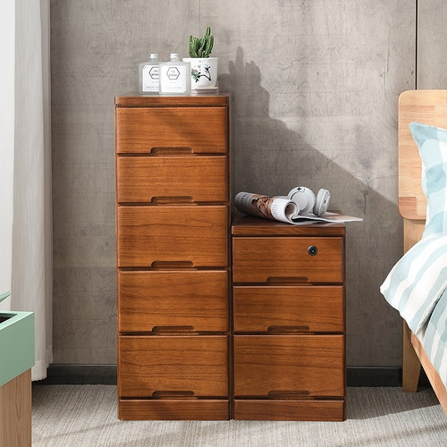 夹缝收纳柜抽屉储物柜五斗柜实木