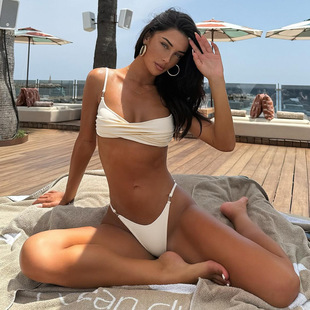 性感bikini 分体泳衣高腰纯欲风比基尼欧美ins大牌泳装 新款 经典