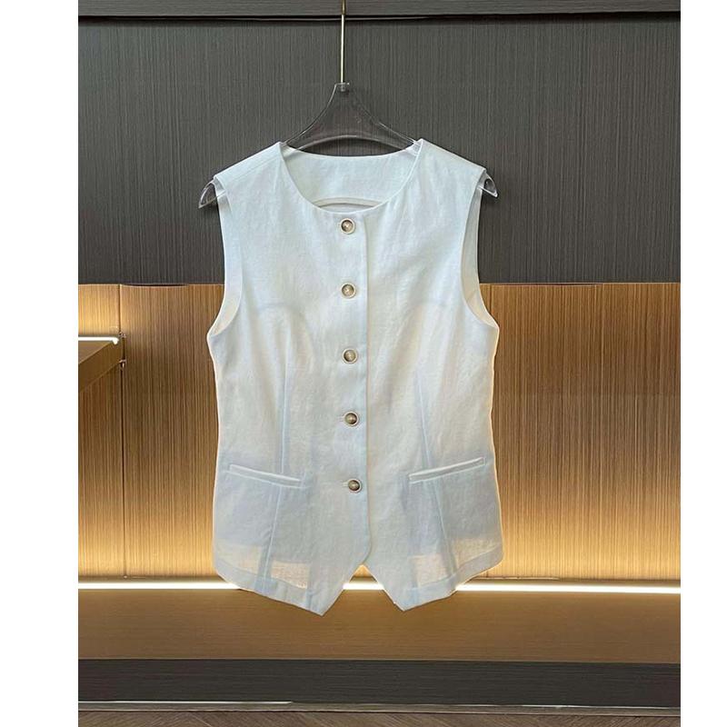 单排扣休闲百搭短款圆领显瘦马甲