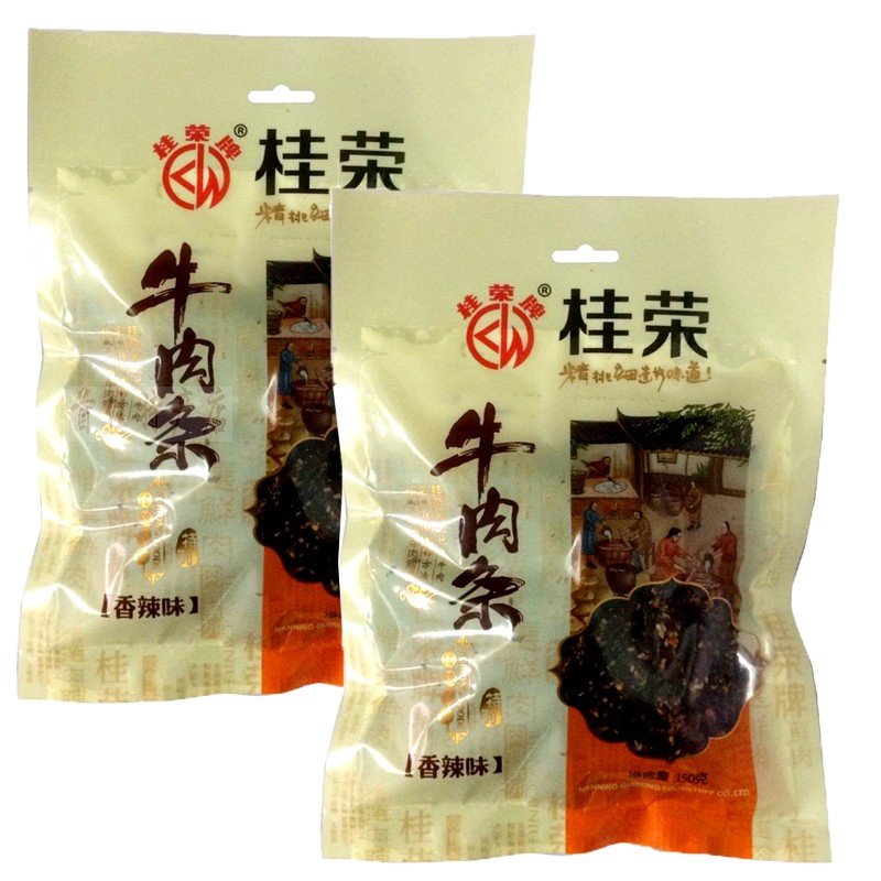 包邮 广西南宁特产桂荣牌香辣味牛肉条150g 牛肉干片肉类牛肉零食