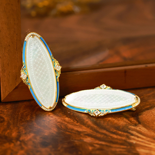 和合大仙人 原创自制 在逃公主 镀18k金古董珍珠贝雕珐琅胸针边夹