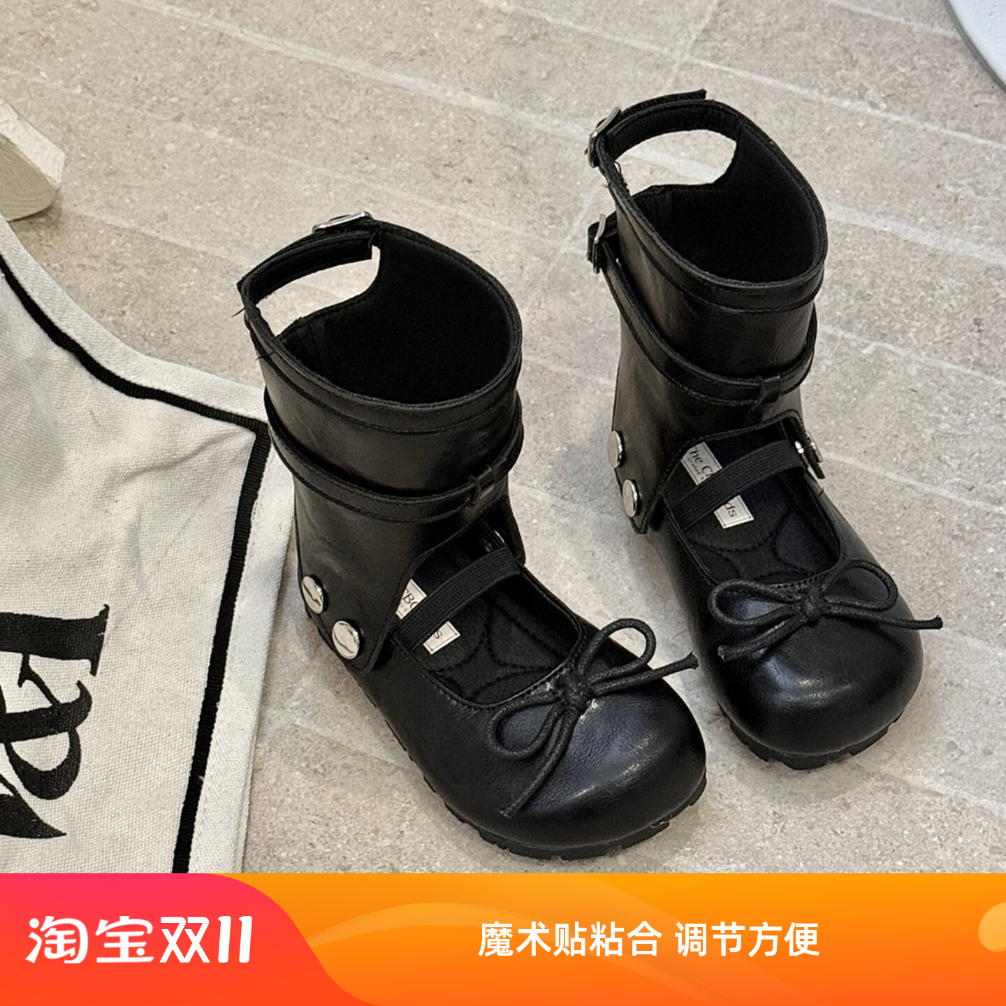 thecbc韩版蝴蝶结镂空儿童靴子