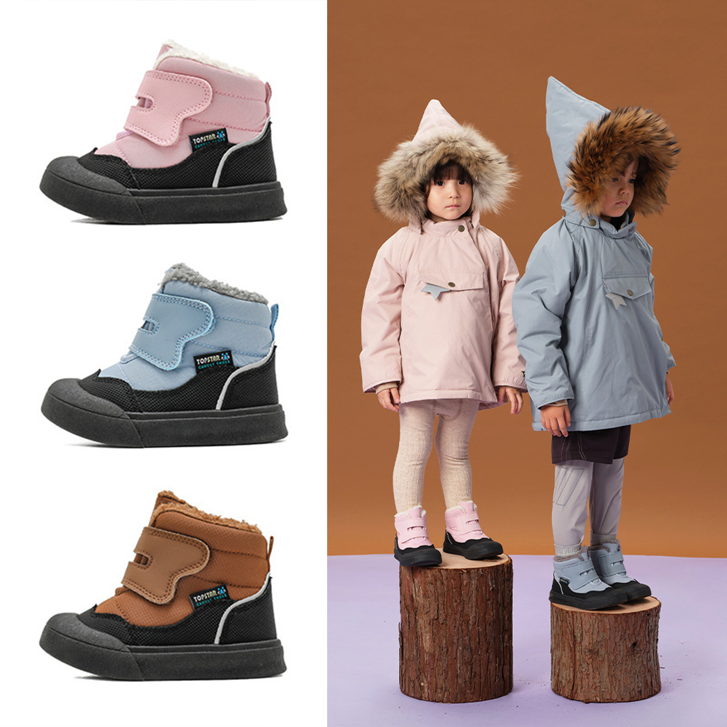 【TOPSTAR正品】防水宝宝雪地靴