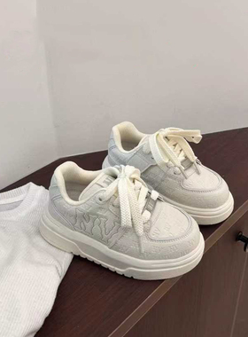 YG经典字母图案印花百搭韩范儿童小白鞋2026春季新款男女童板鞋潮