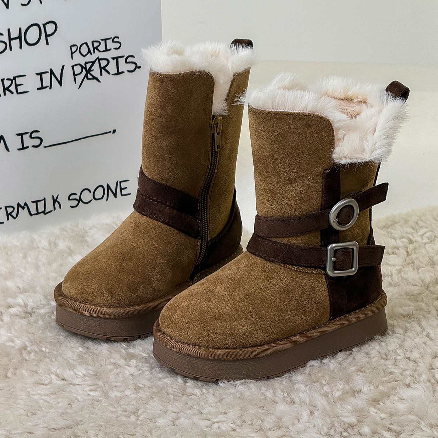 【UGQ正品】长筒加厚儿童雪地靴