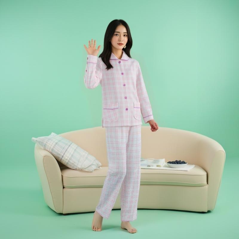 棉花堡女士三层保暖棉常规款睡衣