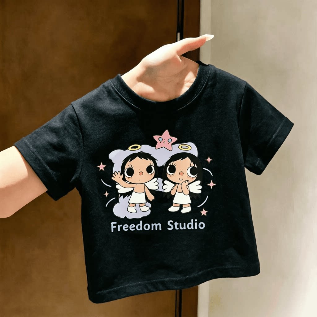 韩系甜美卡通可爱小玉创意印花纯棉短袖t恤男女夏季百搭体恤上衣t
