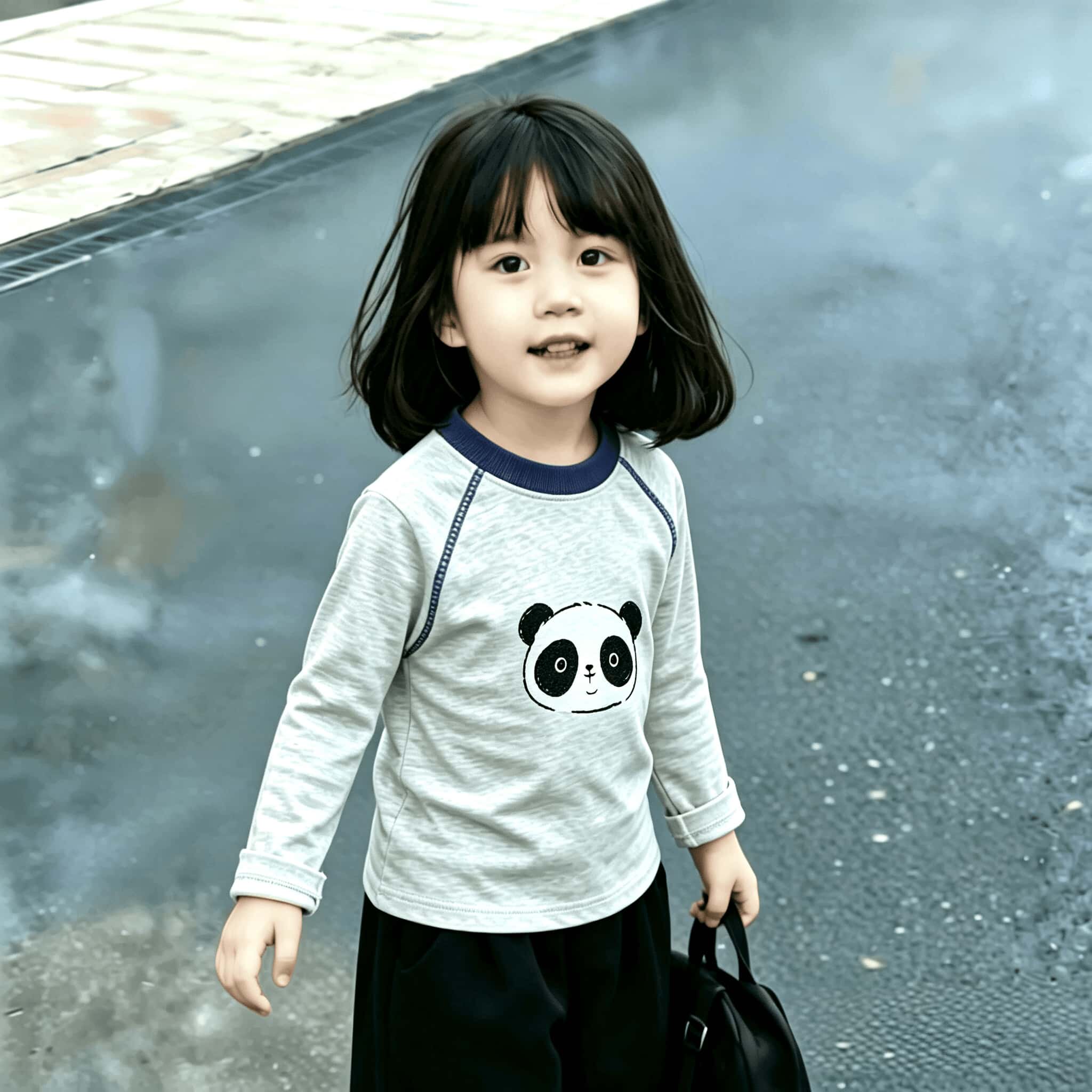 新款长袖明线装饰女童纯棉T恤春秋中小童百搭舒适打底卡通上衣潮t