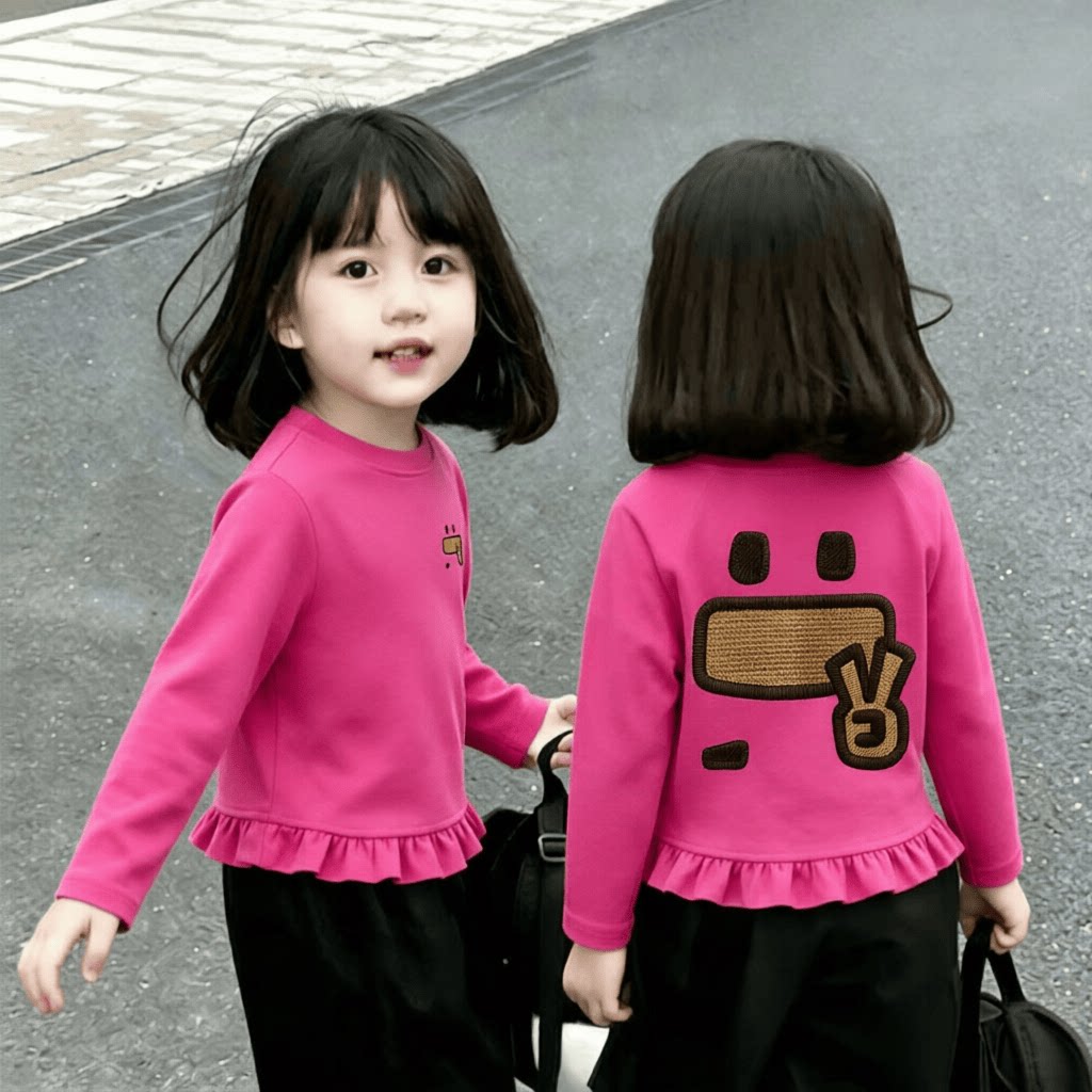 2026新款儿童春秋季女童新款韩版卡通长袖T恤女孩子潮流体恤上衣t