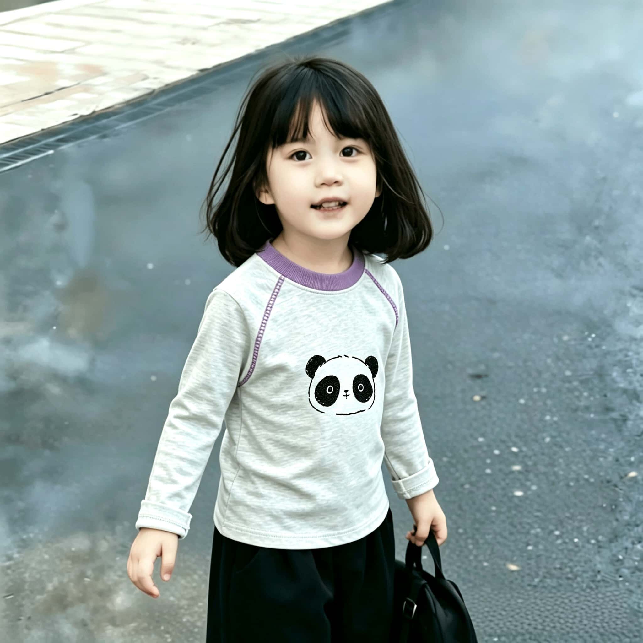 新款长袖明线装饰女童纯棉T恤春秋中小童百搭舒适打底卡通上衣潮t
