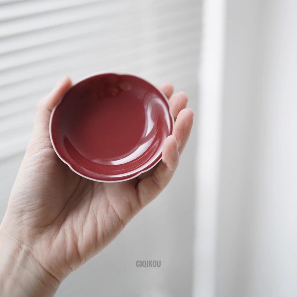 瓷器口-祭红釉小墨碟 杯垫 点碳碟 壶承 清供小碟子,文具电教/文化用品/商务用品,文房四宝,淘宝优惠券,粉丝福利购,淘宝优惠卷