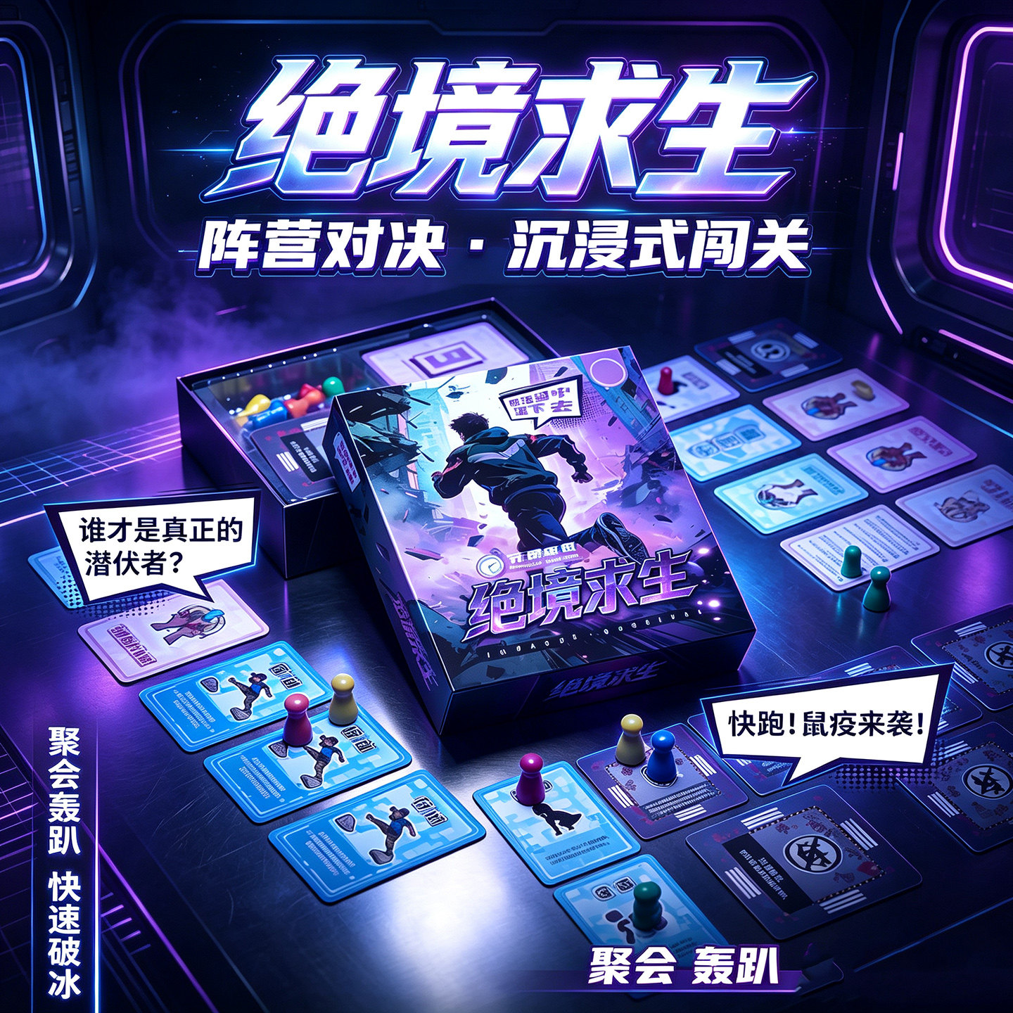绝境求生桌游卡牌沉浸式闯关策略游戏聚会轰趴快速破冰礼桌面游戏