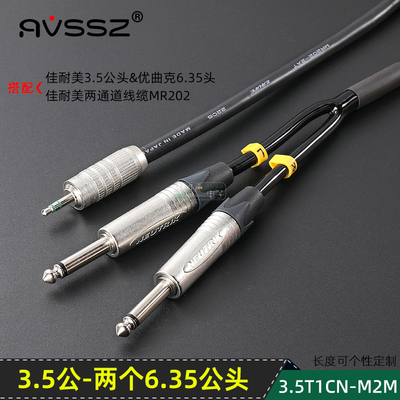 大二芯非平衡佳耐美立体声直插头