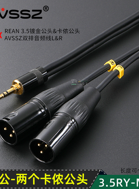 3.5mm转双卡侬公XLR话筒麦克风线音频线YS137nBG调音台笔记本耳机