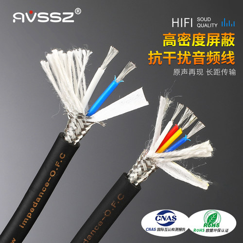 AVSSZ四芯高保真话筒音频线编织