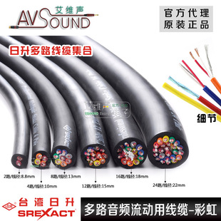 台湾日升彩虹2/4/8/12/16/24路多芯缆音频信号电缆线舞台通道录音