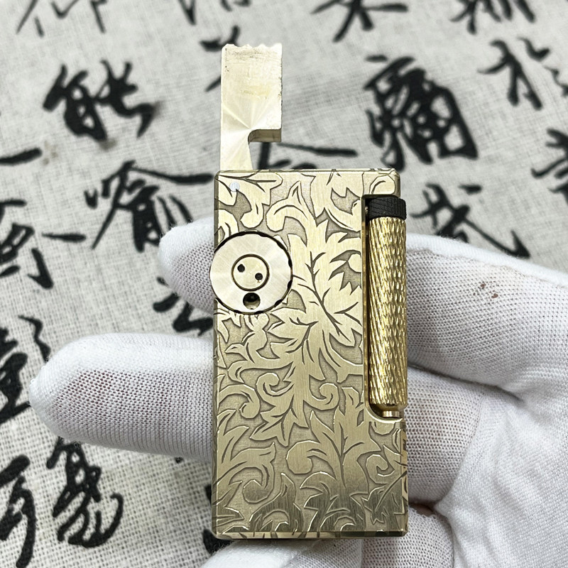 复古黄铜煤油打火机侧滑轮创意个性高颜值老式怀旧经典收藏双油仓