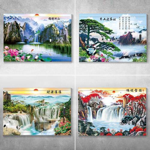 山水电表箱贴纸自粘风景壁
