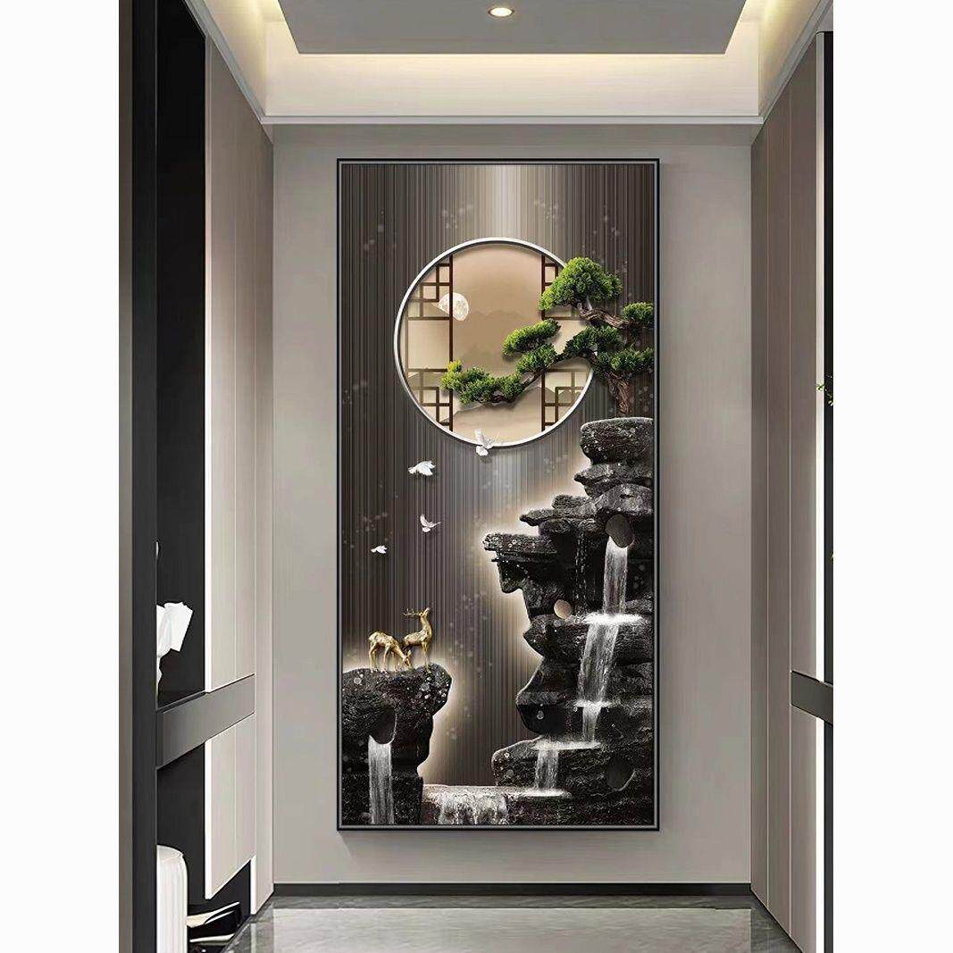 玄关墙贴3d立体自粘装饰画简约现代客厅走廊壁画过道进门贴纸画