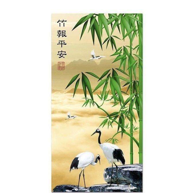 2026新款竹报平安壁画竹子装饰画无框客厅墙饰高端山水画哑光纸