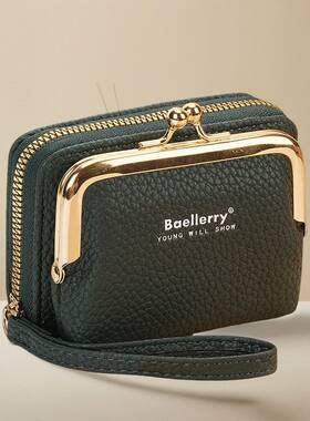 Baellerry新款手提女士拉链零钱包风琴卡包迷你较口包送礼wallet